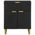 Table de chevet noir 50x33x60 cm bois d'ingénierie
