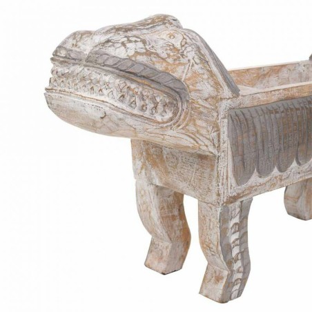 Middenstuk Alexandra House Living Wit Bruin Hout 40 x 17 x 80 cm Leeuw