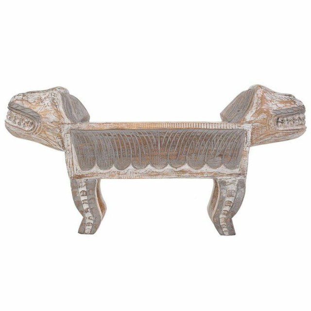 Middenstuk Alexandra House Living Wit Bruin Hout 40 x 17 x 80 cm Leeuw