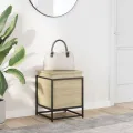 Boîte de rangement avec couvercle chêne sonoma bois ingénierie