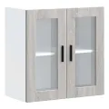 Armoire murale de cuisine avec porte en verre Porto sonoma gris