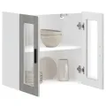 Armoire murale de cuisine avec porte en verre Porto sonoma gris