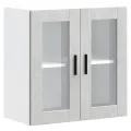 Armoire murale de cuisine avec porte en verre Porto gris béton