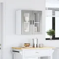 Armoire murale de cuisine avec porte en verre Porto gris béton