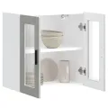 Armoire murale de cuisine avec porte en verre Porto gris béton