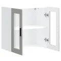 Armoire murale de cuisine avec porte en verre Porto gris béton