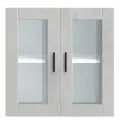 Armoire murale de cuisine avec porte en verre Porto gris béton