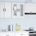 Armoire murale de cuisine avec porte en verre Porto blanc