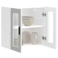 Armoire murale de cuisine avec porte en verre Porto blanc