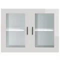 Armoire murale cuisine avec porte en verre Porto blanc brillant