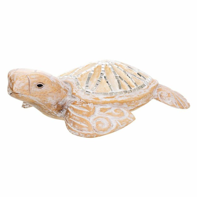 Deko-Figur Alexandra House Living Weiß natürlich Tortoise 8 x 20 x 3