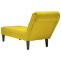 Fauteuil long avec coussin et accoudoir droit jaune velours