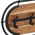 Porte-manteau mural avec 5 crochets bois massif d'acacia