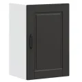 Armoire murale de cuisine Porto noir bois d'ingénierie