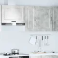 Armoire murale de cuisine Porto gris béton bois d'ingénierie