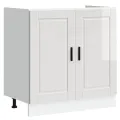 Meuble bas pour évier Porto blanc brillant 80x46x81,5 cm