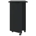 Armoire roulante avec bureau MOSS noir bois de pin solide