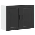 Armoire murale de cuisine Porto noir bois d'ingénierie