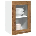 Armoire en verre suspendue vieux bois 40x31x60 cm