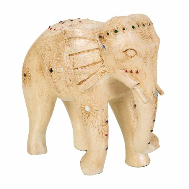 Figura Decorativa Alexandra House Living Blanco Elefante 11 x 24 x 24