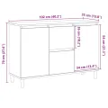 Buffet chêne artisanal 102x35x70 cm bois d'ingénierie