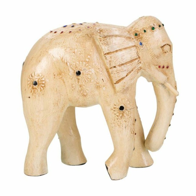 Figura Decorativa Alexandra House Living Blanco Elefante 11 x 24 x 24