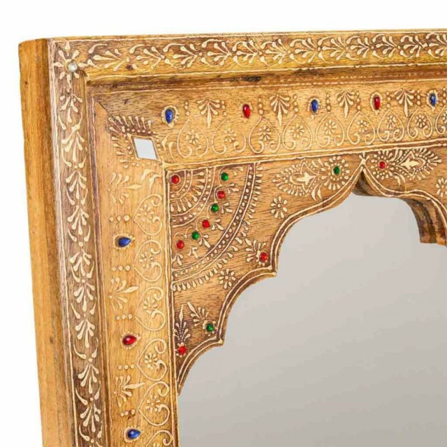 Espejo de pared Alexandra House Living Blanco Natural 3 x 51 x 42 cm R