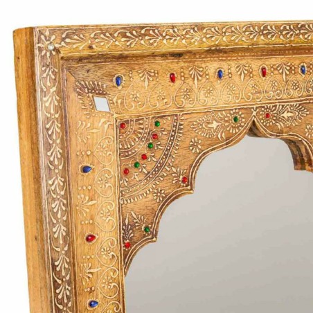 Espejo de pared Alexandra House Living Blanco Natural 3 x 51 x 42 cm R