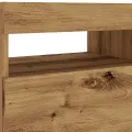 Meuble TV avec lumières LED chêne artisanal bois d'ingénierie