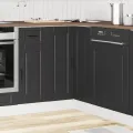 Armoire d'angle de cuisine Porto noir bois d'ingénierie