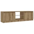 Meuble TV avec lumières LED chêne artisanal bois d'ingénierie