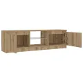 Meuble TV avec lumières LED chêne artisanal bois d'ingénierie