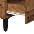 Table de chevet avec pieds en métal vieux bois 40x35x69 cm
