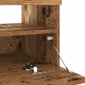 Meuble TV avec lumières LED vieux bois bois d'ingénierie