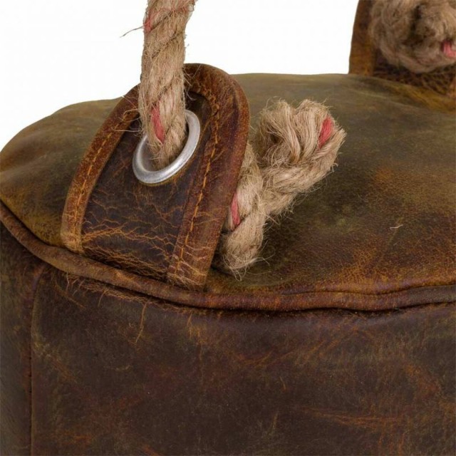 Butée de porte Alexandra House Living Jute Cuir 20 x 20 x 20 cm Marro