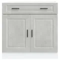 Armoire de cuisine Porto gris béton bois d'ingénierie