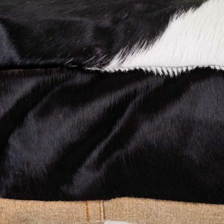 Cushion Alexandra House Living White Black Leather 10 x 48 x 48 cm 2