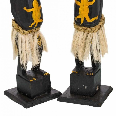 Ensemble de Figurines Alexandra House Living Noir Bois Ethnique 12 x 5