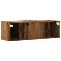 Meuble TV mural vieux bois 100x30x30 cm bois d'ingénierie