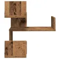Étagère d'angle murale vieux bois 40x40x49,5 cm bois ingénierie