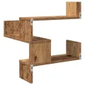 Étagère d'angle murale vieux bois 40x40x49,5 cm bois ingénierie
