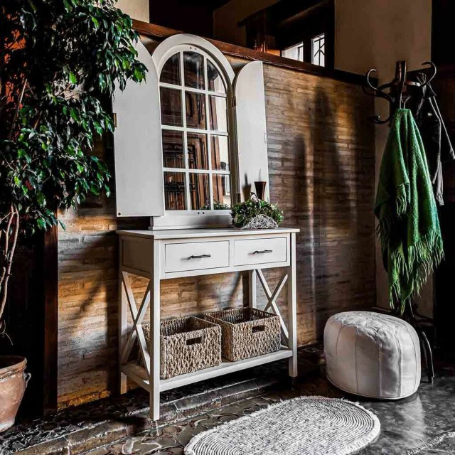 Miroir mural Alexandra House Living Doré Bois MDF 5 x 105 x 62 cm