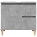 Armoire d'évier gris béton 65x33x60 cm bois d'ingénierie