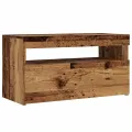 Meuble TV avec lumières LED vieux bois bois d'ingénierie