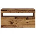 Meuble TV avec lumières LED vieux bois bois d'ingénierie