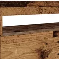 Meuble TV avec lumières LED vieux bois bois d'ingénierie