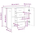Buffet vieux bois 88x30x64 cm bois d'ingénierie
