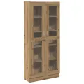 Buffet haut chêne artisanal 82,5x30,5x185 cm bois d'ingénierie