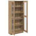 Buffet haut chêne artisanal 82,5x30,5x185 cm bois d'ingénierie