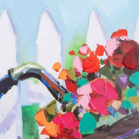 Schilderij Alexandra House Living Bike Canvas Sparrenhout 90 x 3 x 30